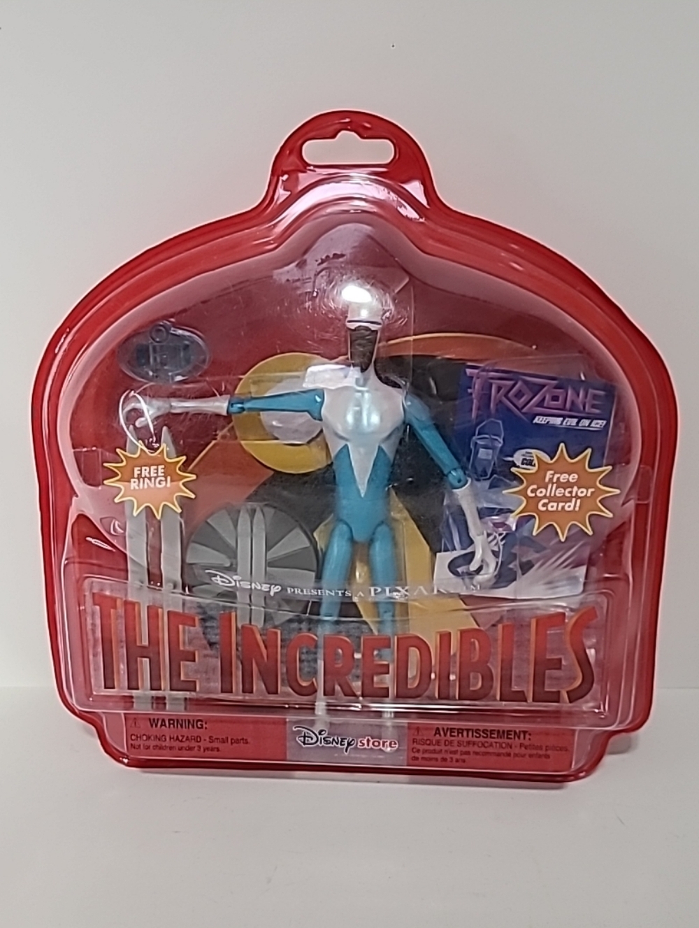 Disney Store Frozone The Incredibles Figure NEW SEALED w/ Ring & Collector Card